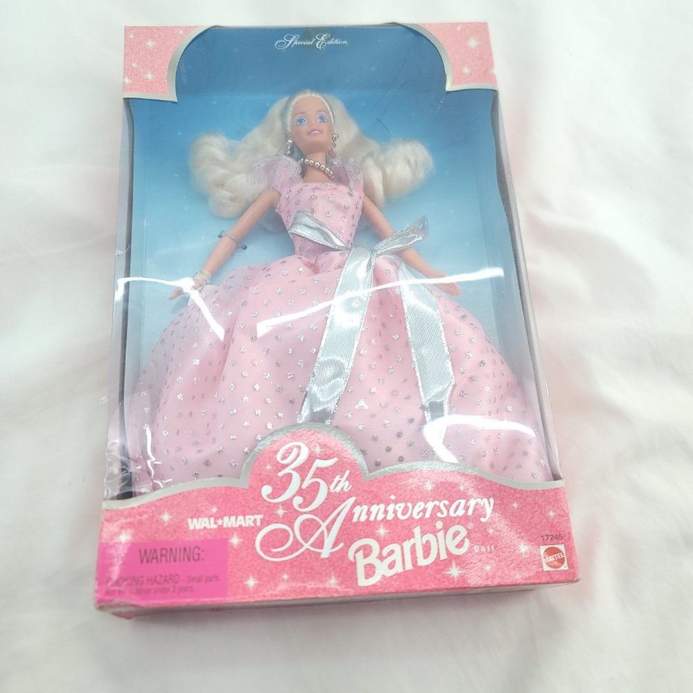 1997 Mattel Special Edition 35th Anniversary Barbie Blue Eyes Girl Fashion Doll